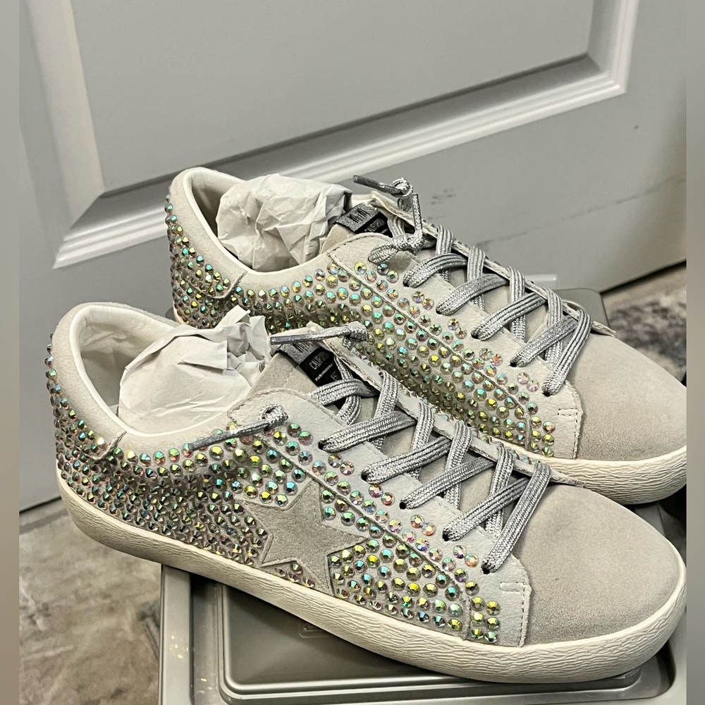 J.O.A. Gray Embellished Sneakers